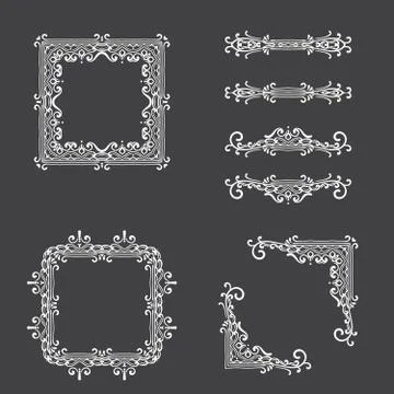 Vintage vector design elements Stock Illustration