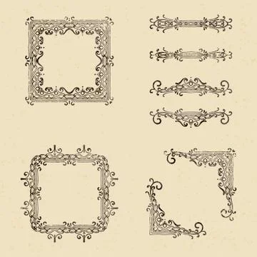 Vintage vector design elements Stock Illustration