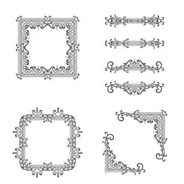 Vintage vector design elements Stock Illustration