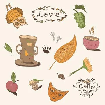 Vintage Vector Design Elements Set Illustrazione stock