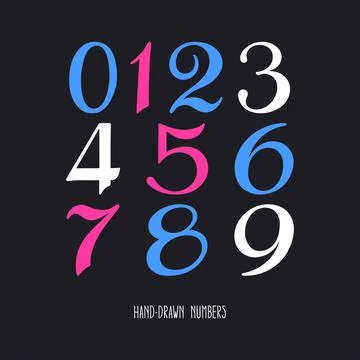 Vintage vector digits Stock Illustration
