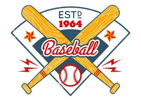 Vintage vector emblem for baseball. Stock Illustration
