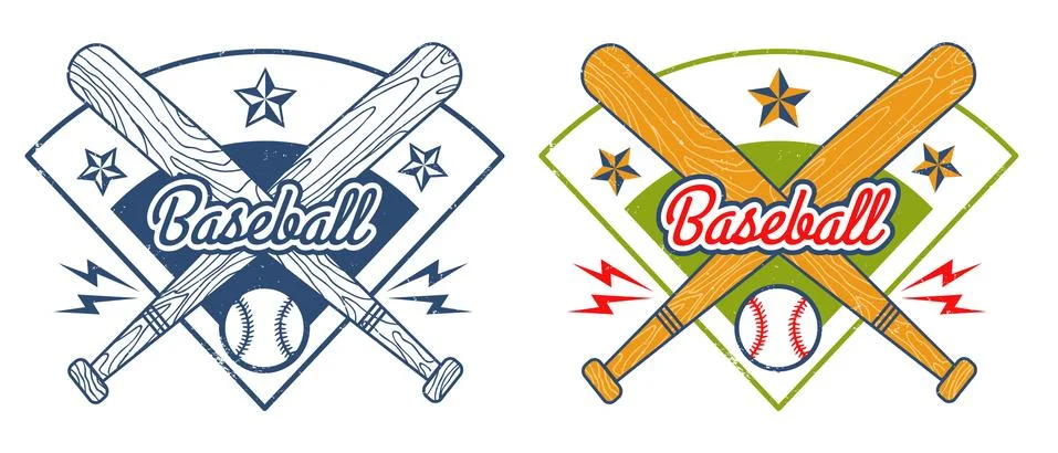 Vintage vector emblem for baseball Stock Illustration