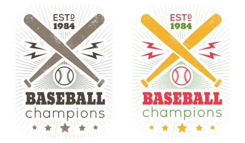 Vintage vector emblem for baseball. Иллюстрация