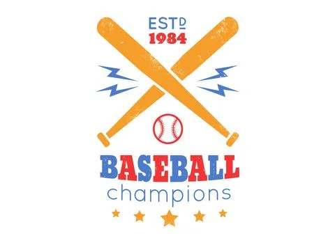Vintage vector emblem for baseball. 库存插图