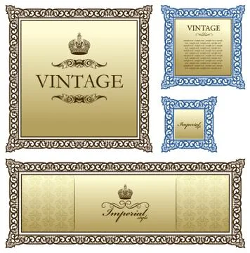 Vintage vector frame decor ornament Stock Illustration