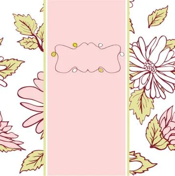 Vintage vector frame on floral background Stock Illustration