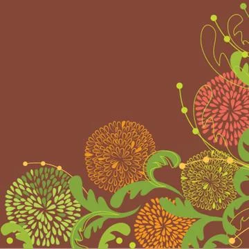 Vintage vector frame on floral background Stock Illustration
