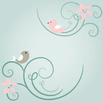 Vintage vector frame on floral background Stock-Illustration