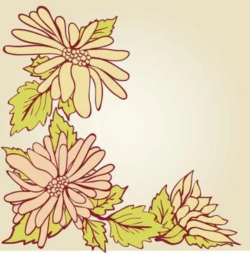 Vintage vector frame on floral background Ilustração Stock