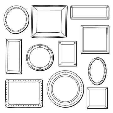 Vintage vector frames set with text place Stock Illustration