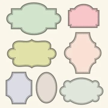 Vintage vector frames set with text place Stock Illustration