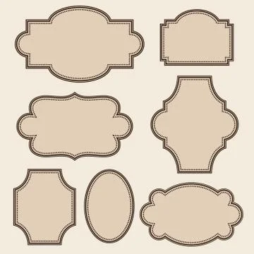 Vintage vector frames set with text place Stock Illustration
