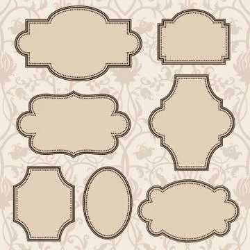Vintage vector frames set with text place Stock Illustration