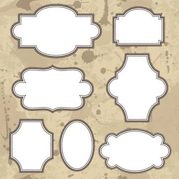Vintage vector frames set with text place Stock Illustration