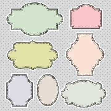 Vintage vector frames set with text place Stock Illustration