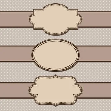 Vintage vector frames set with text place Stock Illustration