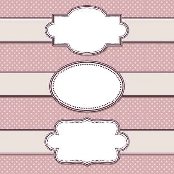 Vintage vector frames set with text place Stock Illustration
