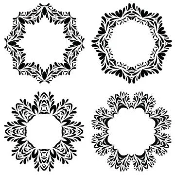 Vintage vector frames set with text place Stock Illustration
