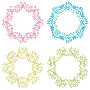 Vintage vector frames set with text place Stock Illustration
