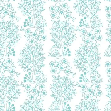 Vintage Vector hand-drawn seamless pattern with ethnic east floral ornament Stock Illustration