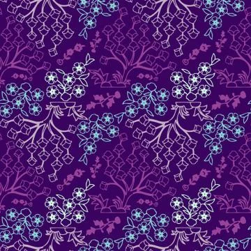 Vintage Vector hand-drawn seamless pattern with ethnic east floral ornament Stock Illustration