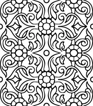Vintage Vector hand-drawn seamless pattern with ethnic floral ornament Stock-Illustration