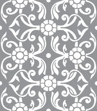 Vintage Vector hand-drawn seamless pattern with ethnic floral ornament Stock Illustration