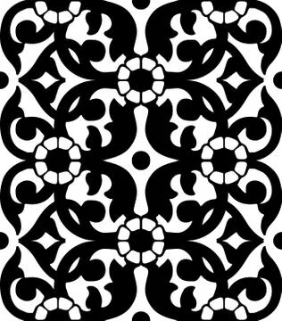 Vintage Vector hand-drawn seamless pattern with ethnic floral ornament Stock Illustration