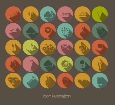 Vintage vector icons Stock Illustration