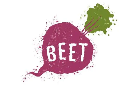 Vintage vector illustration of beet. Vector illustration of beet in grunge st Stock Illustration