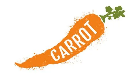 Vintage vector illustration of carrot. Vector illustration of carrot in grung Stock Illustration