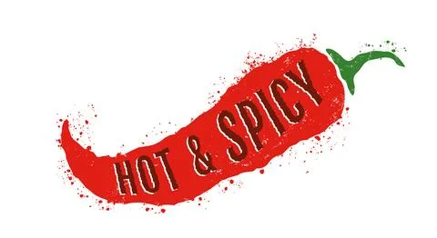 Vintage vector illustration of chilli pepper. Vector icon of red chili pepp.. Stock Illustration