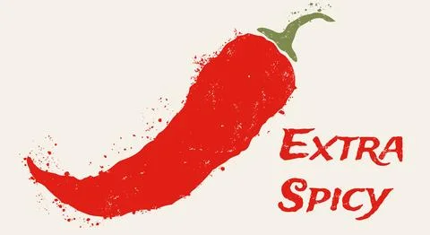 Vintage vector illustration of chilli pepper. Vector icon of red chili pepp.. Stock Illustration