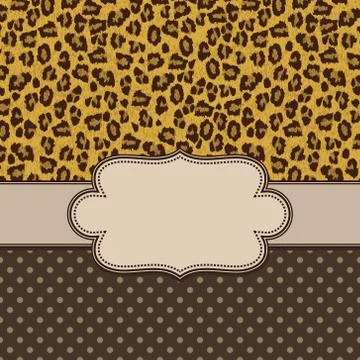 Vintage vector leopard frame with text place Stock Illustration