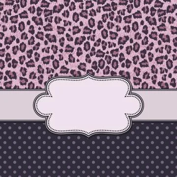 Vintage vector leopard frame with text place Stock Illustration