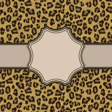 Vintage vector leopard frame with text place Stock Illustration
