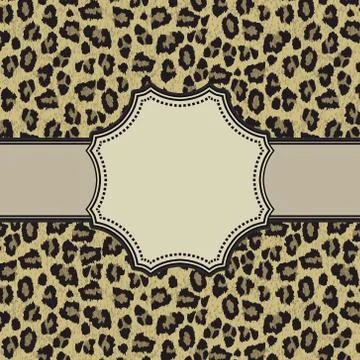 Vintage vector leopard frame with text place Stock Illustration