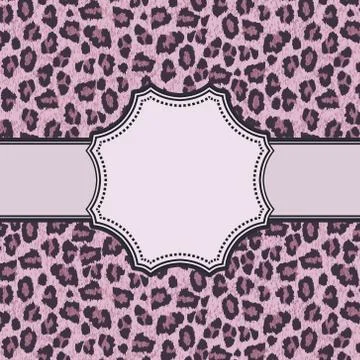 Vintage vector leopard frame with text place Stock Illustration