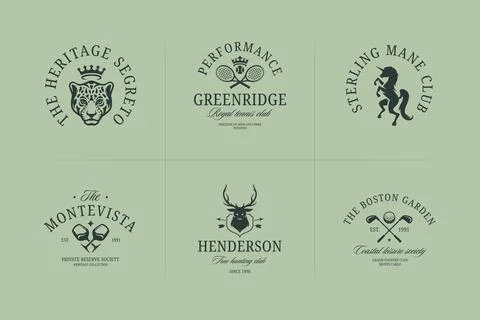 Vintage Vector Logo Design Collection Retro Badge, Emblem and Monogram Bran.. Stock Illustration