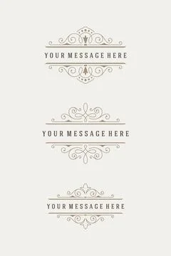 Vintage Vector Ornaments Decorations Design Elements Stock Illustration