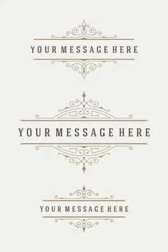 Vintage Vector Ornaments Decorations Design Elements Stock Illustration
