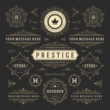 Vintage Vector Ornaments Decorations Design Elements. Flourishes calligraph.. Stock Illustration