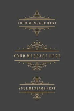 Vintage Vector Ornaments Decorations Design Elements Stock Illustration