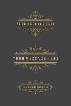 Vintage Vector Ornaments Decorations Design Elements Stock Illustration