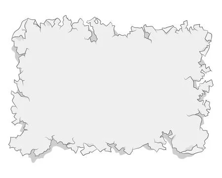 This vintage vector parchment frame features torn, ragged edges. A blank old  イラスト素材