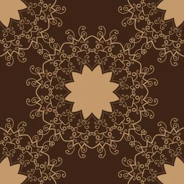 Vintage vector pattern. Hand drawn abstract tile. Decorative retro banner henna Illustrazione stock