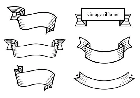 Vintage vector ribbons Stock Illustration