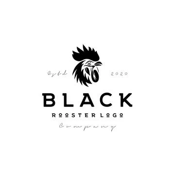 Vintage Vector roosater head logo design Stock Illustration
