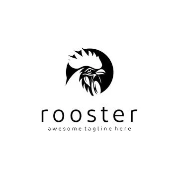 Vintage Vector rooster head logo design Stock Illustration